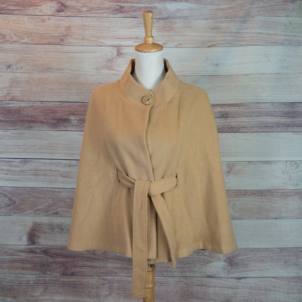 LOFT Tan Wool Belted Cape Size XS/S
